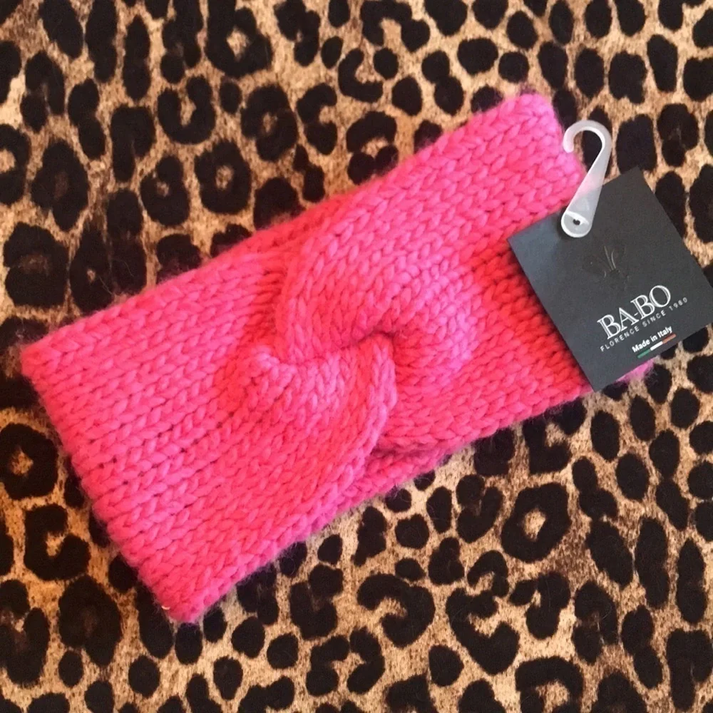 Brand New Ba-Bo Florence Pink Knit Earband Made in Italy Headband